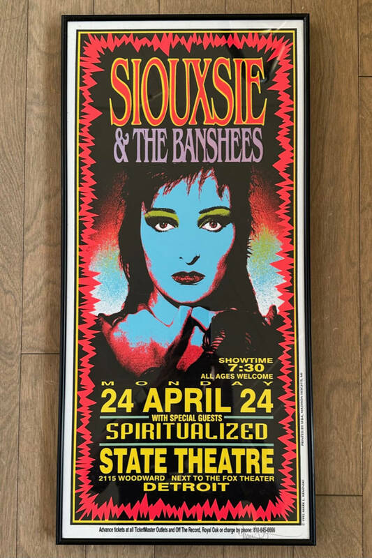 ■1995年 MARK ARMINSKI 限定 “SIOUXIE & THE BANSHEES” STATE THEATRE DETROIT Tour Poster サイン入り KOZIK