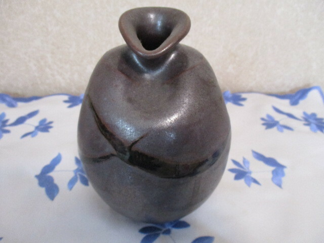 未使用　◆大谷焼 ◆ 徳利　　徳島　 酒器 　花器　花瓶　変形デザイン　箱なし　保管品　美品