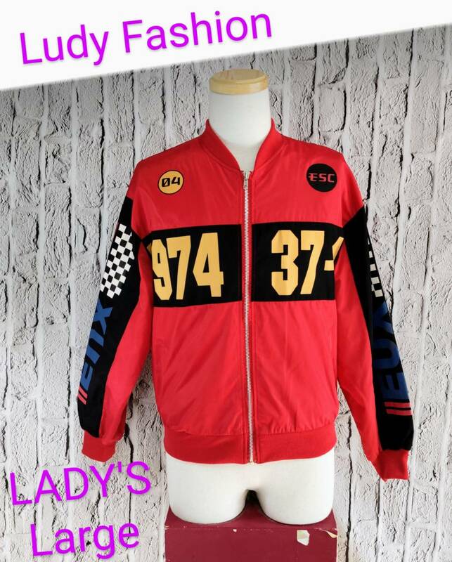 ★送料無料★ Ludy レーシングジャケット ジャンパー ブルゾン レッド LADY'S Large
