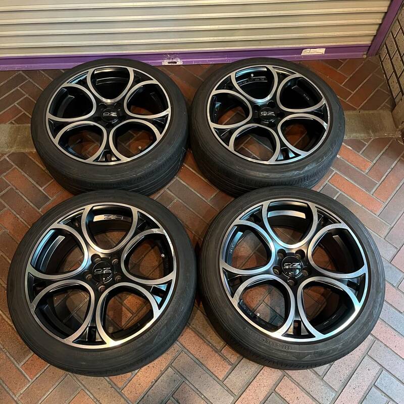 激安中古ホイールSET OZ WAVE 7.5-17 5/100 35 [ VW POLO GOLF AUDI A3 AUDI TT 8N プリウス などに]