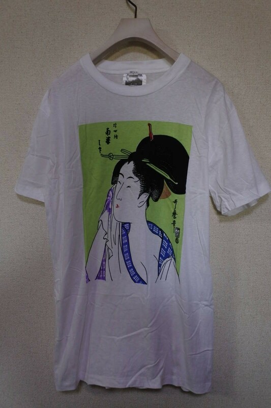 80's-90's THE UKIYOE KITAGAWA UTAMARO ART Vintage Tee size L 喜多川歌麿 浮世絵 Tシャツ 当時物
