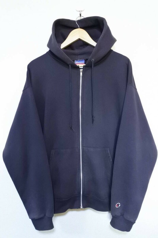 00's Champion Hoodie size M チャンピオン スウェット パーカー メキシコ製 無地 黒 フェードブラック IDEAL