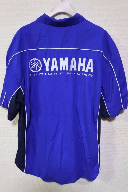 YAMAHA FACTORY RACING ヤマハファクトリーレーシング 半袖 ピットシャツ ワークシャツ size L ロゴ刺繍 MotoGP