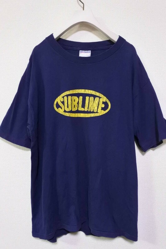 00's SUBLIME All Sport Vintage Tee size L サブライム Tシャツ ネイビー×イエロー メキシコ製