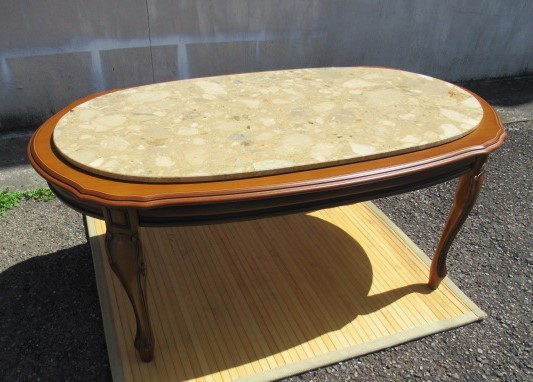 【愛知近郊・配送可】大理石■センターテーブル 猫脚 約42×101㎝ イタリア アンティーク/レトロ 西洋 ローテーブル★引き取り歓迎★