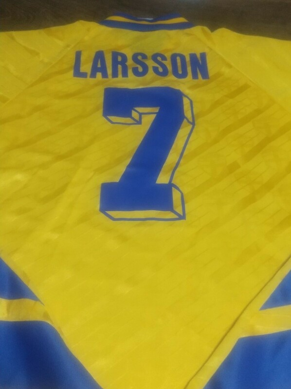 値下げ交渉 1994年 USA W杯3位 スウェーデン代表 ラーション adidas MADE IN UK 検/ FIFA WORLD CUP 94 SWEDEN LARSSON ワールドカップ Y2K