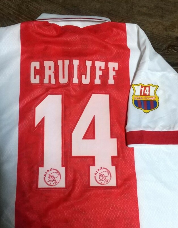 値下げ交渉 1999年 記念試合 アヤックス 14 クライフ UMBRO MADE IN ENGLAND 検)AJAX BARCELONA JOHAN CRUYFF TESTIMONIAL MATCH SHIRT Y2K