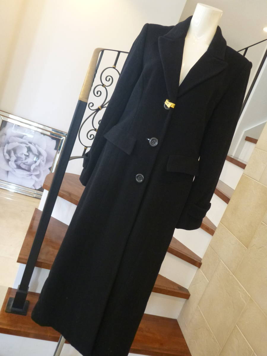 美品 Class Club BOUTIQUE クラスクラブ ブティック★黒　ブラック　マキシ丈コート　ロングコート　9　M相当