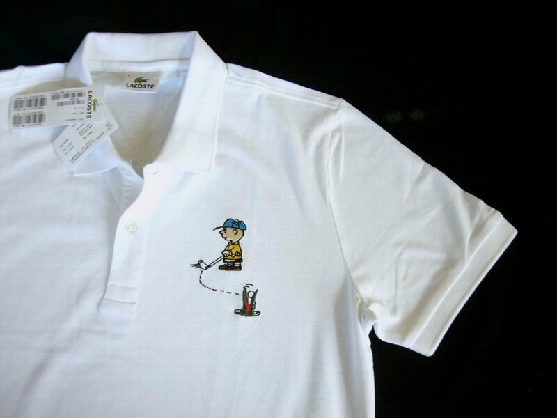 新品【送料無料】Men's 6 ラコステ LACOSTE x PEANUTS 半袖 ポロシャツ 白 MEN'S : Charlie Brown ピーナッツ ポロ 日本サイズ XL位 中国製