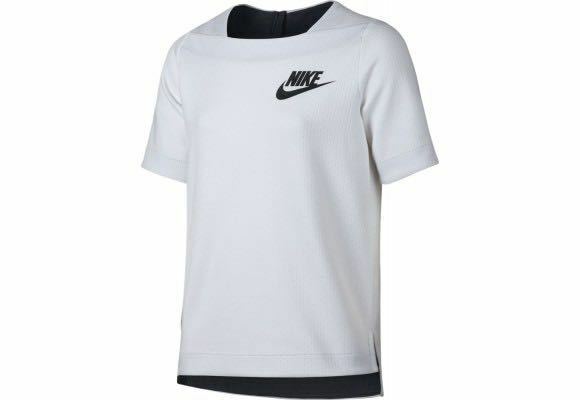 L150白 ナイキ　NIKE テックフリースクルーTシャツTECH FLEECE 半袖Tシャツ Tee キッズ　ガールズ