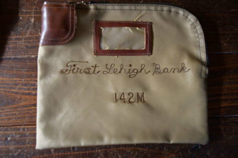 Vintage Money Bank Bag （アメリカ雑貨 USA 銀行,保険 デポジットバック　預金袋 A.RIFKIN.Co. チェーンステッチ