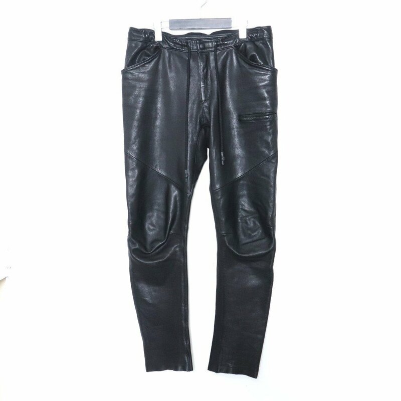 RIPVANWINKLE 18AW Slim Easy leather Pants ブラック サイズ5 RB-030 リップヴァンウィンクル スリムイージーストレッチレザーパンツ
