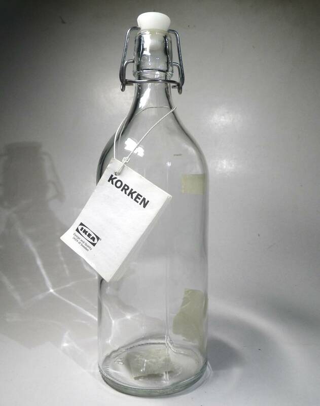 IKEA KORKEN コルケン 蓋付きクリアガラスボトル イケヤ ガラス保存容器 ガラスボトル ガラス容器 クリアガラス 蓋付き 調味料 ソース