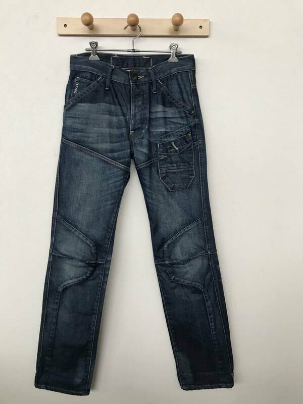 G-STAR RAW GS-5620 3D SKINNY JEANS ジースターロゥ メンズ ユーズド加工 バイカー 3Dスキニージーンズ 美品 size W28