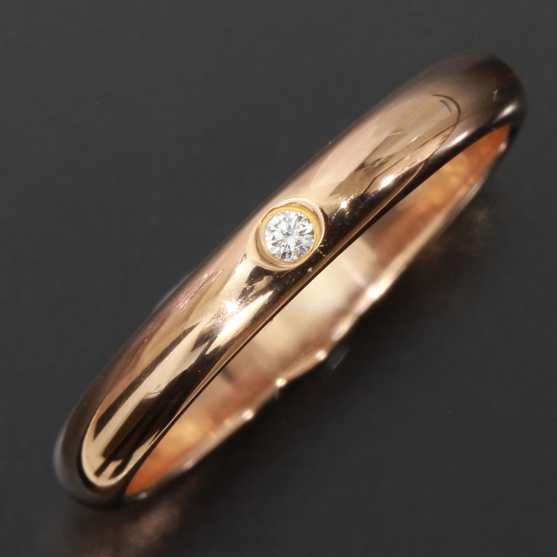 カルティエ 指輪 1Pダイヤリング 47 K18 ピンク 結婚指輪 D9994