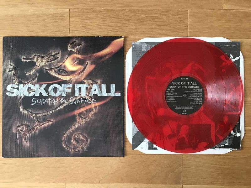 US ORIGINAL SICK OF IT ALL / Scratch The Surface クリアレッドビニール 500枚限定 レア LP レコード Equal Vision EVR023 美品 Hardcore