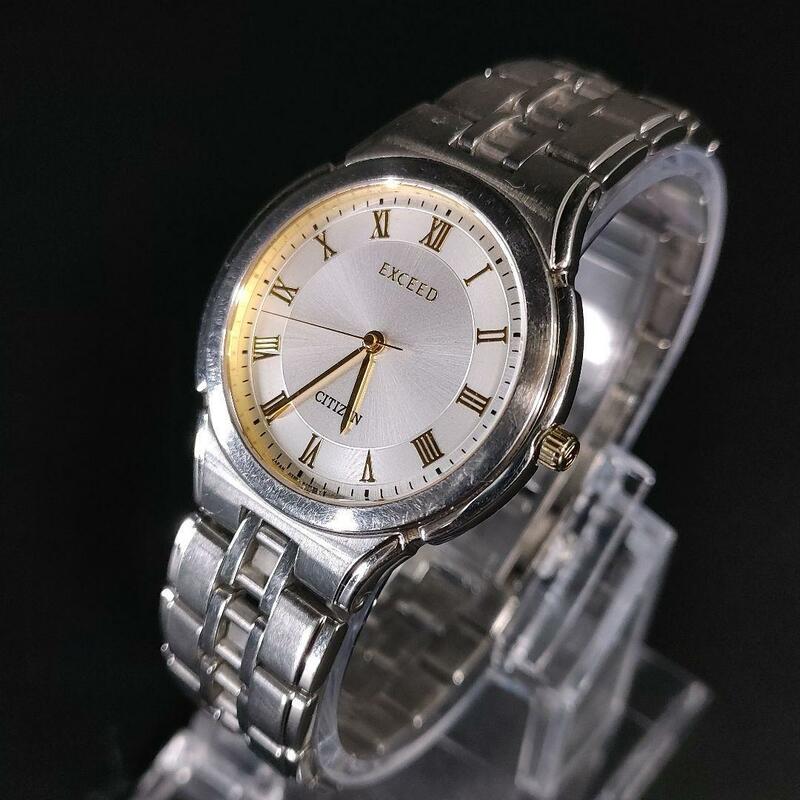 極美品【稼働品】CITIZEN　シチズン　エクシード　シルバー　ゴールド　メンズ