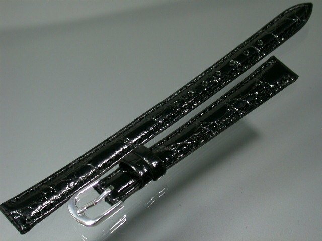 【送料無料】11mm黒カーフ型押 寸長 バンドLNH-A ロングサイズ MIMOSA