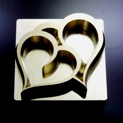焼印・刻印 真鍮製15mm角 　ハート Heart　Type 2