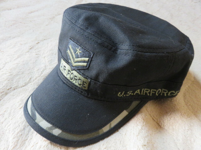 JX JIUXIN U.S.AIR FORCE 100%綿 帽子 ぼうし キャップ ブラック 黒 刺繍 サイズフリー 後部でサイズ調整できます タグ付 未使用 4
