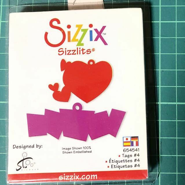 ☆SIZZIXシジックス☆シズリッツダイ☆タグ♯4ハート☆薄型☆