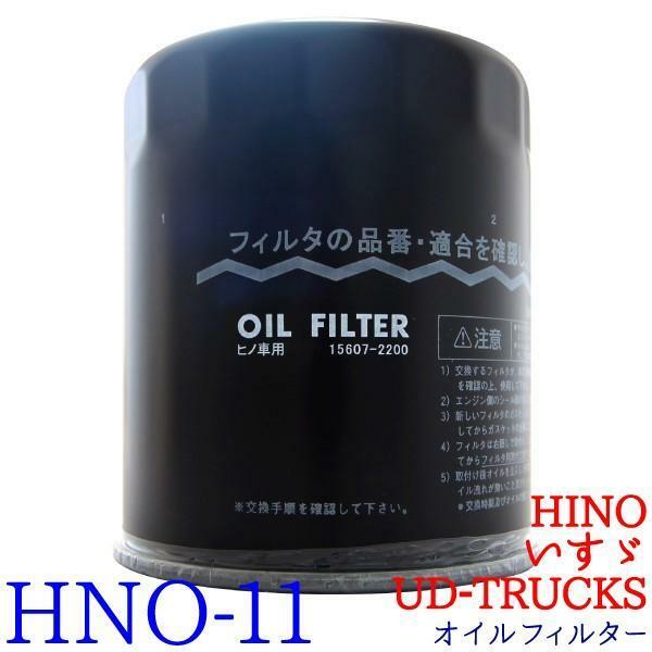 【1個】オイルフィルター HNO-11 HINO、UD-TRUCKS、いすゞ バス レンジャー コンドル 純正交換 送料無料 エレメント