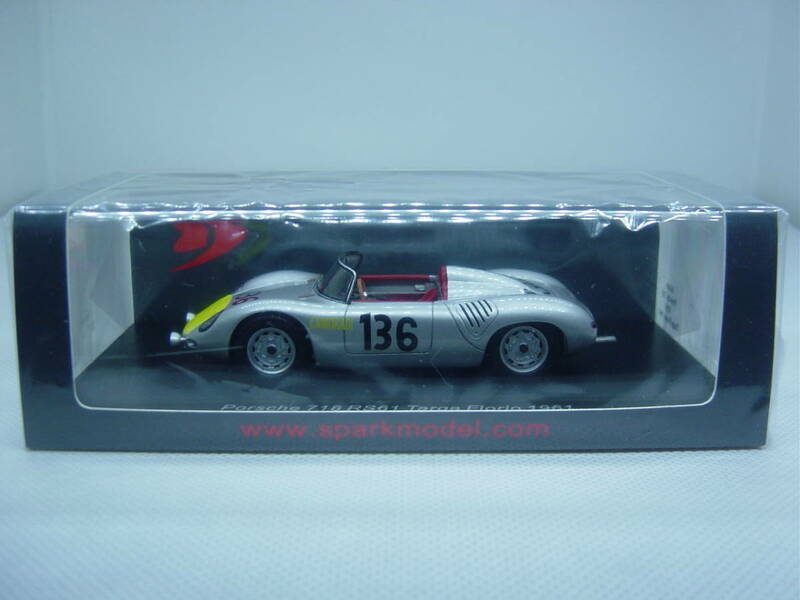 送料350円～ spark 1/43 Porsche 718 RS61 Targa Florio 1961 #136 S.Moss / G.Hill ポルシェ タルガ・フローリオ S.モス G.ヒル