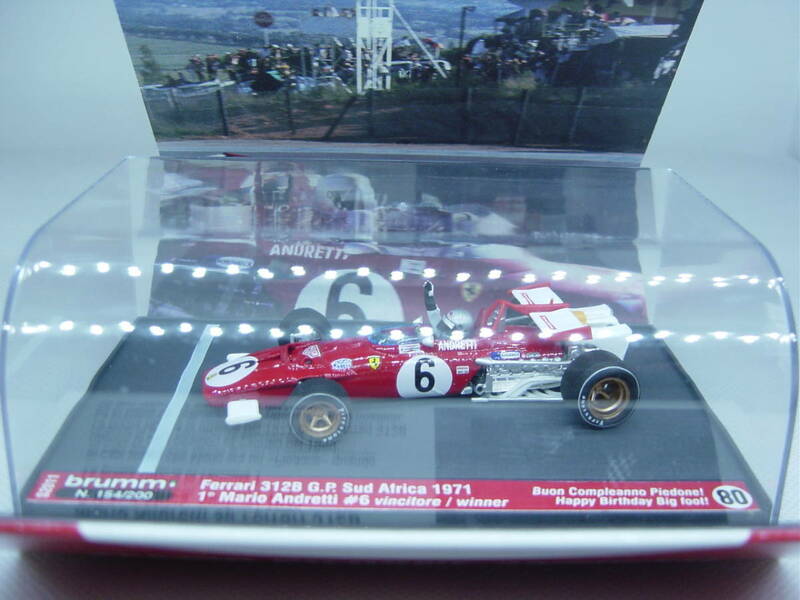 送料300円～ Brumm 1/43 Ferrari 312B G.P. Sud Africa Kyalami 1971 #6 Mario Andretti F1 1st win フェラーリ マリオ・アンドレッティ