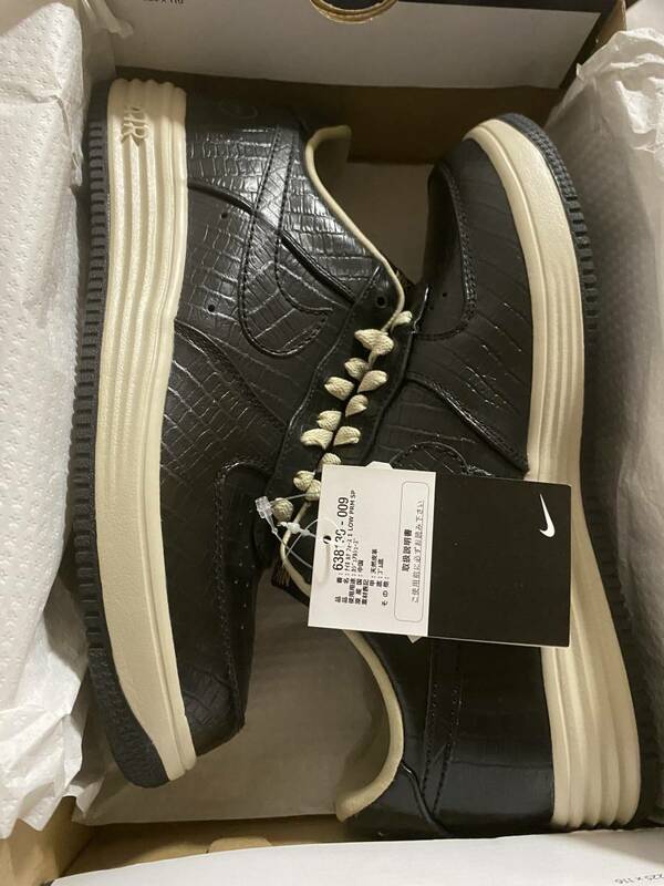 国内正規品 新品 FRAGMENT DESIGN × NIKE AIR LUNAR FORCE 1 CROCODILE 9.5 638130 009