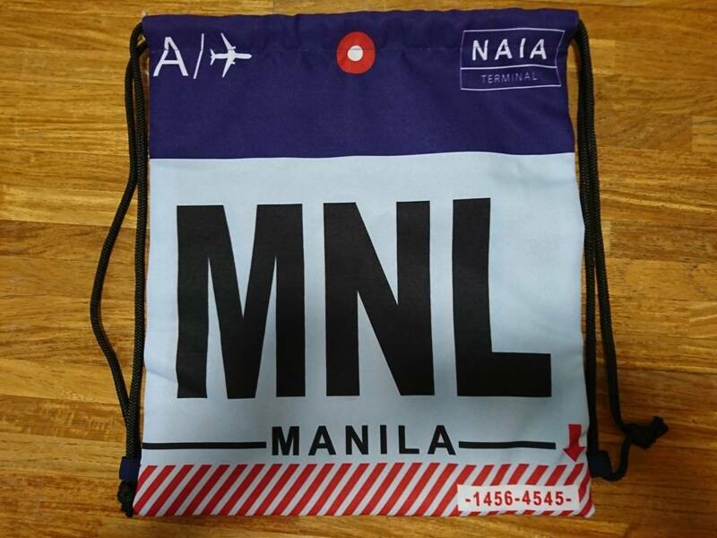 ☆新品☆ フィリピン マニラ NAIA 空港 ナップサック リュック PHILIPPINE MANILA お土産 コレクション