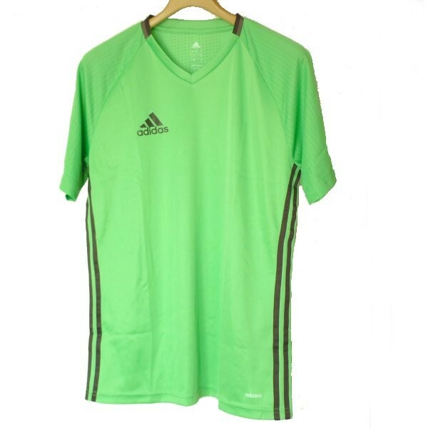 新品未使用◆送料無料◆(O)(XL)アディダス adidas 緑VネッククライマクールTシャツ/グリーン