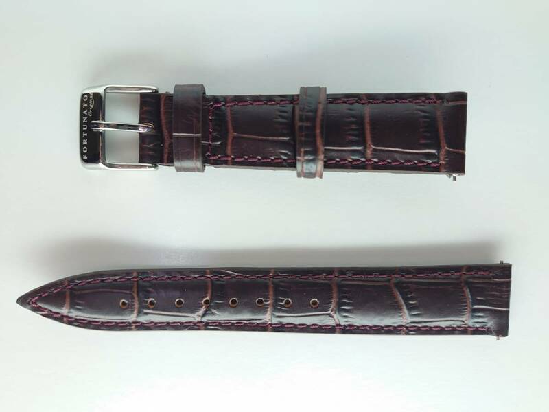 腕時計ベルト イタリアンレザー FORTUNATO 香港ブランド 取り付け幅１８ｍｍ 革製 赤茶色 腕時計用ベルト 時計用バンド 即決価格