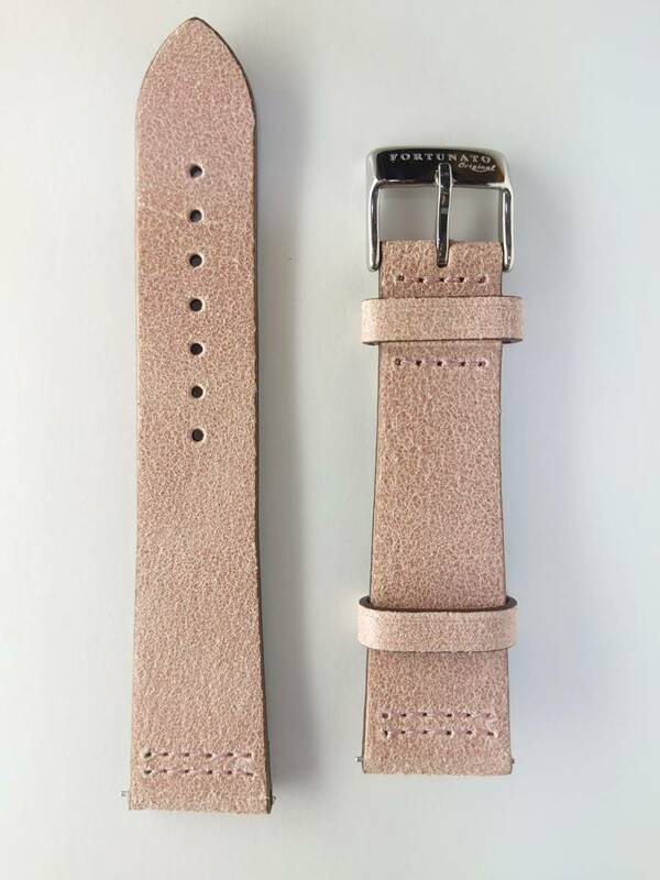 腕時計 ベルト 革製 レザー FORTUNATO 腕時計用ベルト 時計用バンド ピンク