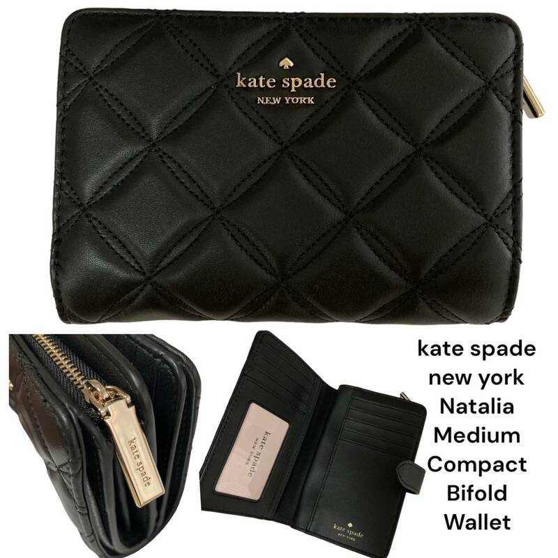 KATE SPADE WLRU6344 Black コンパクト二つ折り財布