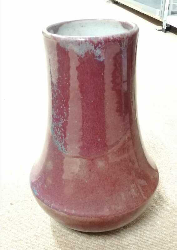 清時代 清代 紅釉 赤釉 花瓶 箱 時代保証 本物保証
