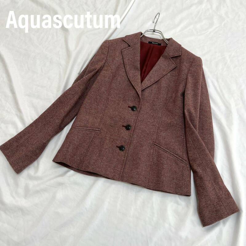 Aquascutum アクアスキュータム　 テーラードジャケット　 ウールジャケット シングル　日本製 トップス　アウター フォーマル　シングル