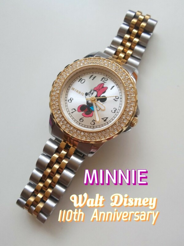 ウォルト・ディズニー 110周年/Walt Disney 110th Anniversary MINNIE/ミニーマウス 腕時計◆稼働品 時計 ディズニー