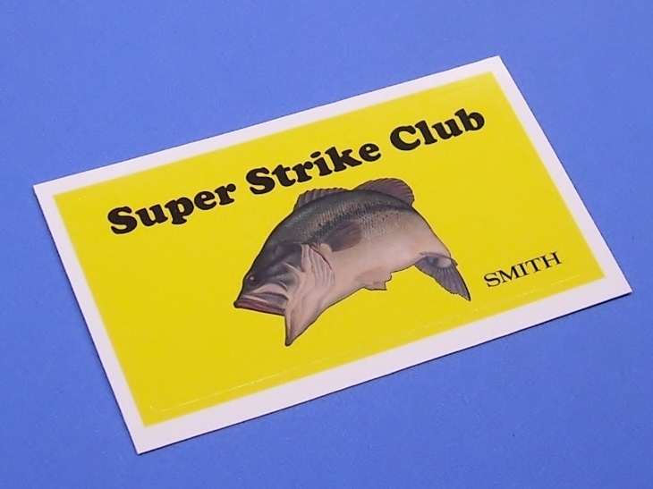 スミス SMITH スーパー ストライク クラブ Super Strike Club 黄◇ ブラック バス ステッカー 81×43mm シール