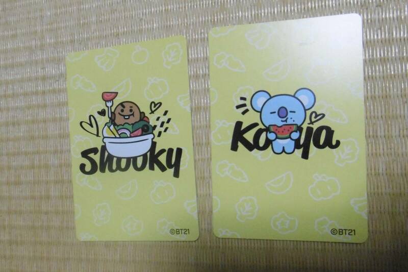 ☆BTS☆BT21 　SHOOKY　KOYA フィッシュソーセージ　カード２枚