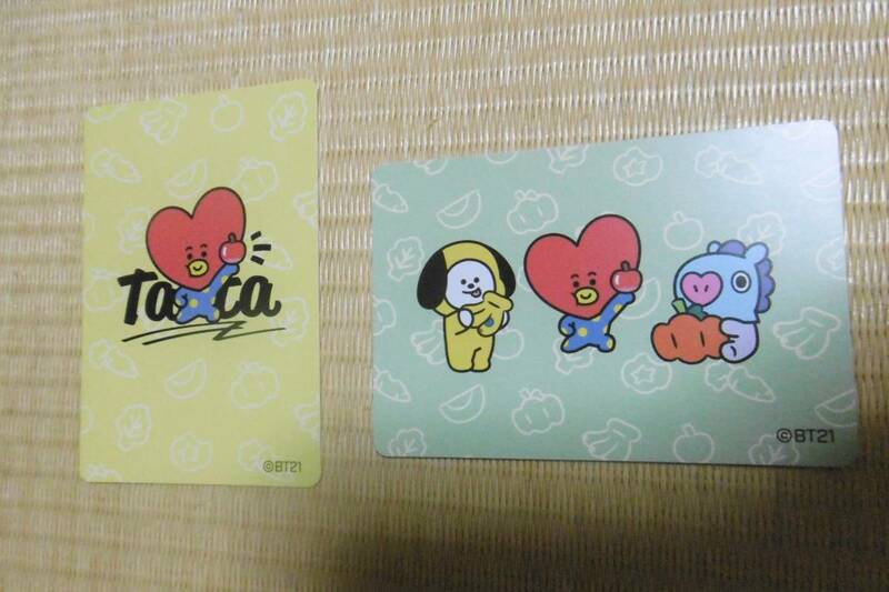 ☆BTS☆BT21 　TATA　MANG　CHIMMY　TATA　フィッシュソーセージ　カード２枚
