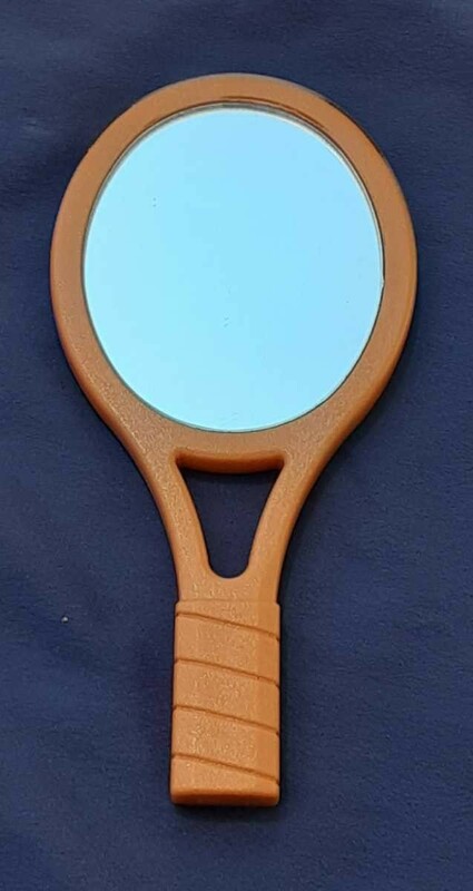 資生堂 ハンドミラー 手鏡 オレンジ テニスラケット型 SHISEIDO レトロ コレクション