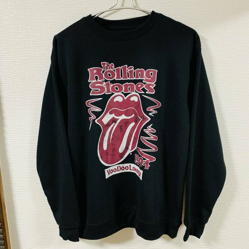 The Rolling Stones (ザ・ローリング・ストーンズ) - MEN 唇ロゴトレーナー ロックトレーナー Lサイズ 黒色 (タグ付き新品未着用品)