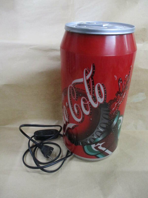 即決/動作確認済/Coca Cola コカ・コーラ 缶型照明ランプ（約26cm） 回転モーション ライト 立体看板 ビンテージ
