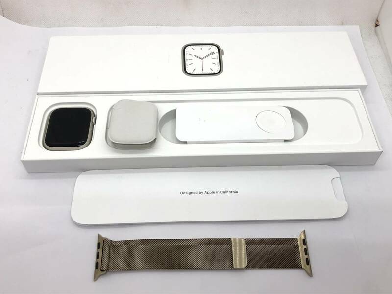 初期化済み★Apple Watch Series7 Starright Aluminum Case A2474 45mmアップルウォッチ GPSモデル バンド付き 充電器 初期化済み 現状品
