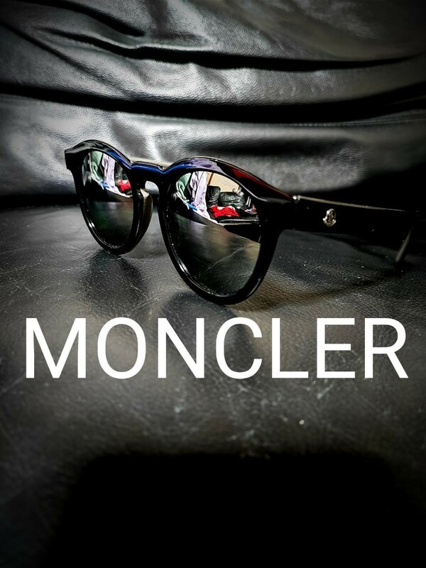 良品 MONCLER モンクレール サングラス 眼鏡 ミラーレンズ ボストン ブラック イタリア製 正規品 ウェリントン アイウェア ユニセックス 