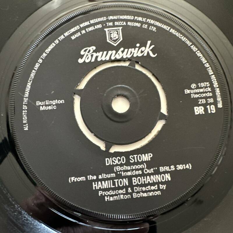 Hamilton Bohannon - Disco Stomp ☆UK ORIG 7″☆DISCO☆FUNK DISCO☆Best Of Brunswick - Disco & Boogie収録