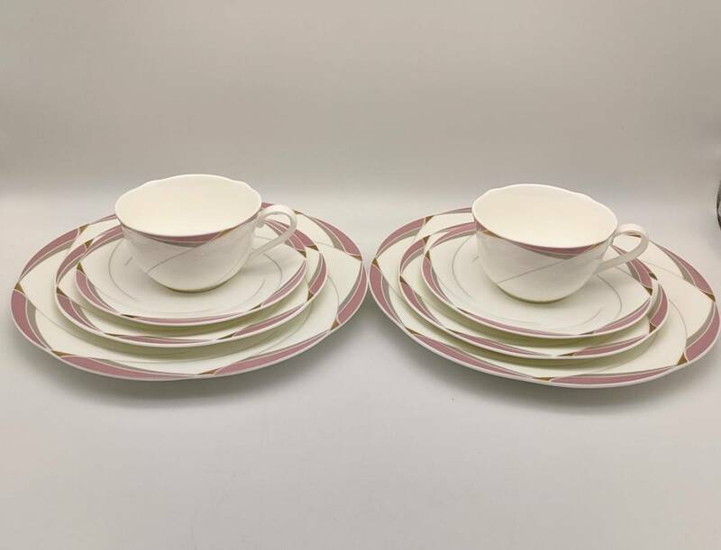 Noritake CHIFFON ノリタケ シフォン ディナープレート ケーキ皿 / Bone China ボーンチャイナ カップ＆ソーサ / 未使用 長期保管品