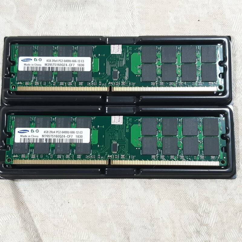 新品未使用 サムスン SAMSUNG DDR2-800MHz 4GBx2 計8GBメモリ　2R×4 PC2-6400U 240PIN 片面16チップ(両面32チップ) AMD用 保証有 送料無料