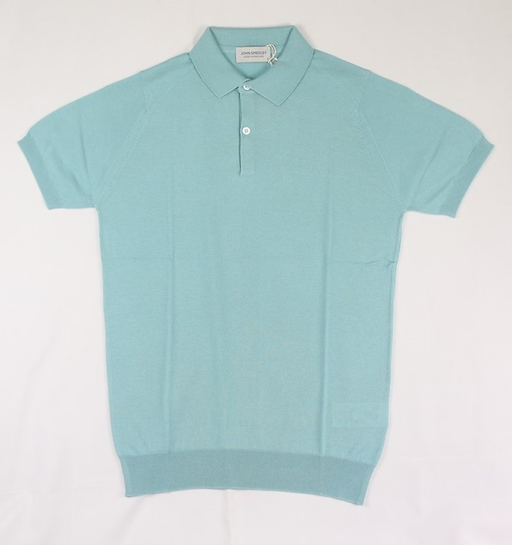 新品 John Smedley　ジョンスメドレー 最高級シーアイランドコットン・メリノウール　 ポロシャツ XXLサイズ 　PINE MIST