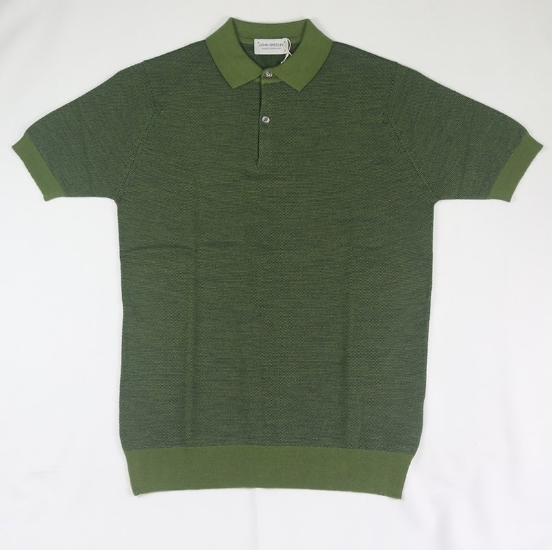 新品 John Smedley ジョンスメドレー 最高級メリノウール ポロシャツ　Sサイズ VERDANT GREEN/O